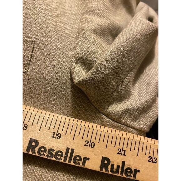 Claiborne Men's Beige Blazer Suit Jacket Size 40 Fabric Woven in Italy - Picture 9 of 10